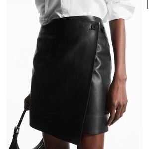 COS Mini Leather Wrap Skirt